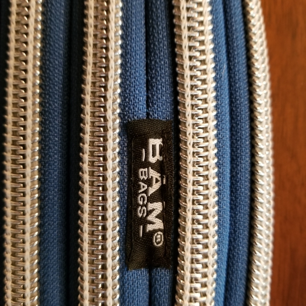 Navy Blue B.A.M. Bag. 11" x 7".